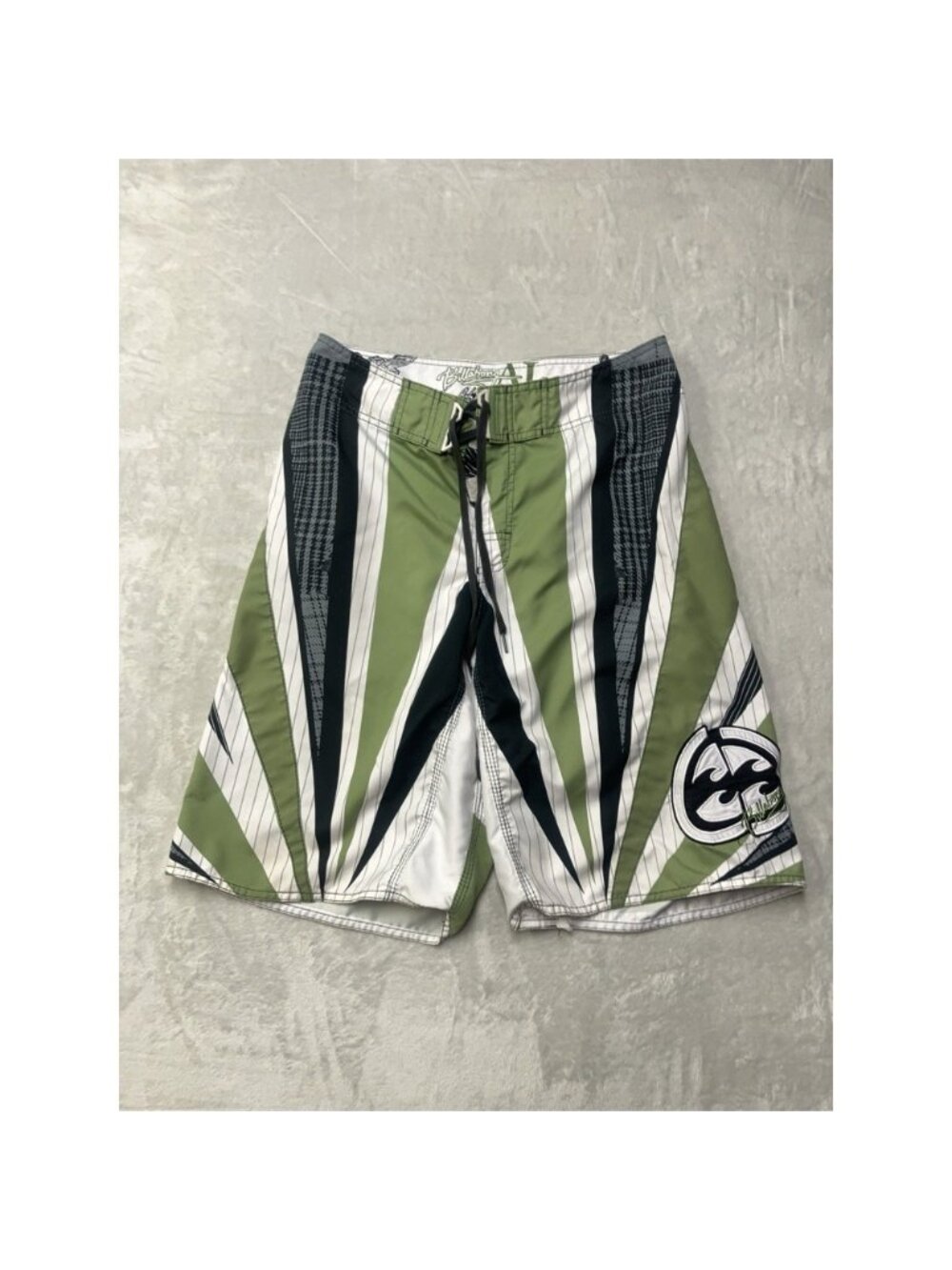 RARE Vintage Billabong Andy Irons Samurai Rising Sun‎ Board Shorts 32 (Fit 30)